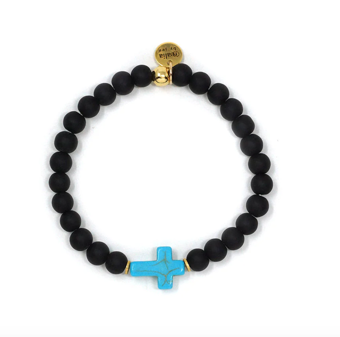 JEN Cross Onyx Stone Bracelet