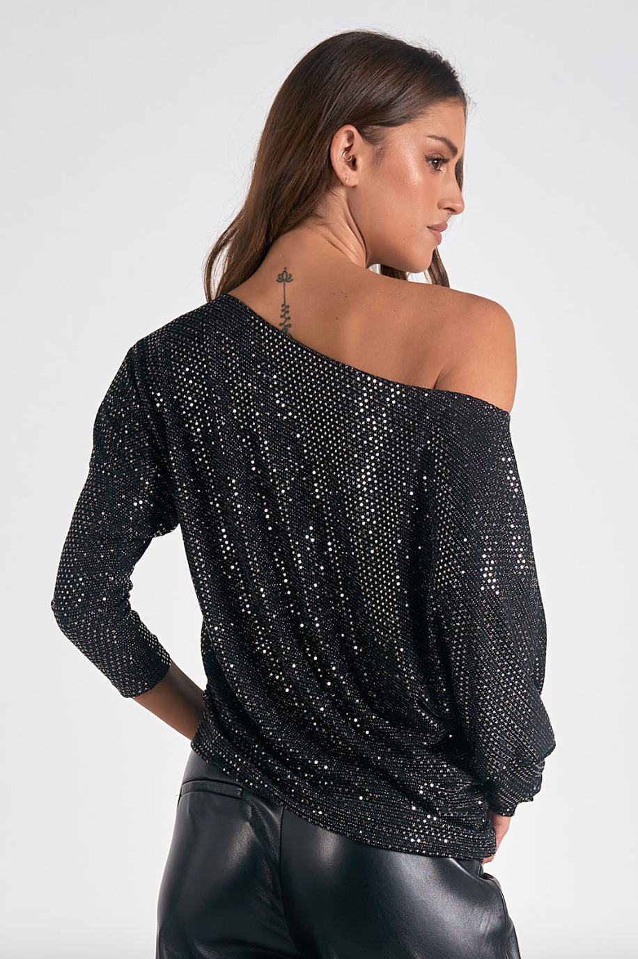 ELN Off Shoulder Shimmer Top