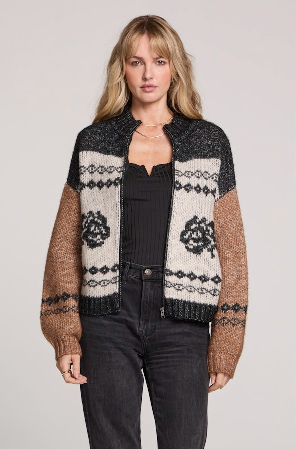 SWL Suzanne Zip Fron t Sweater