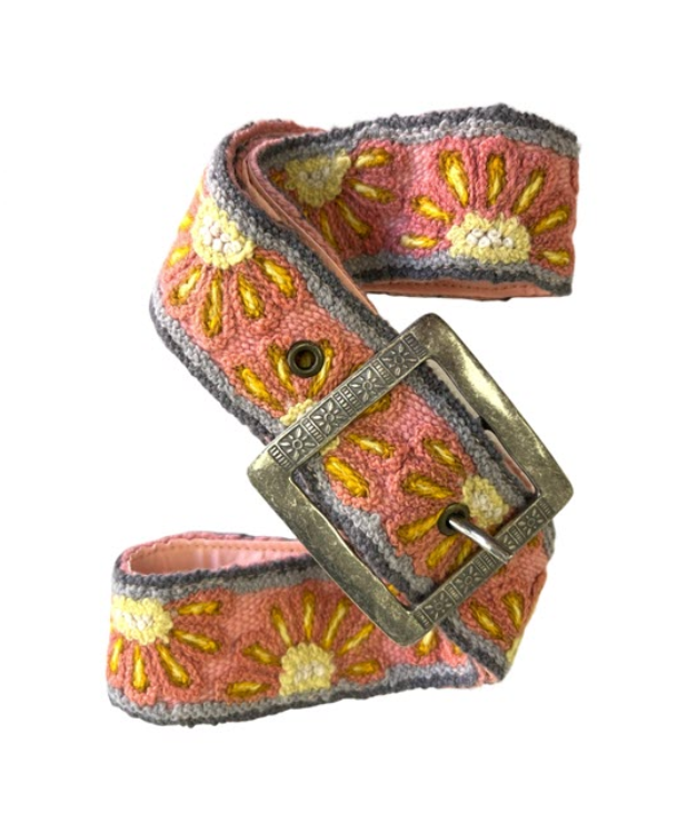 Embroidered Fabric Belt