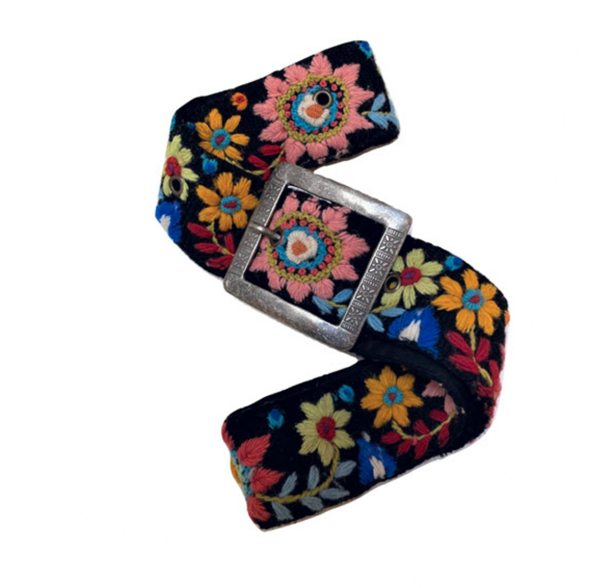 Embroidered Fabric Belt