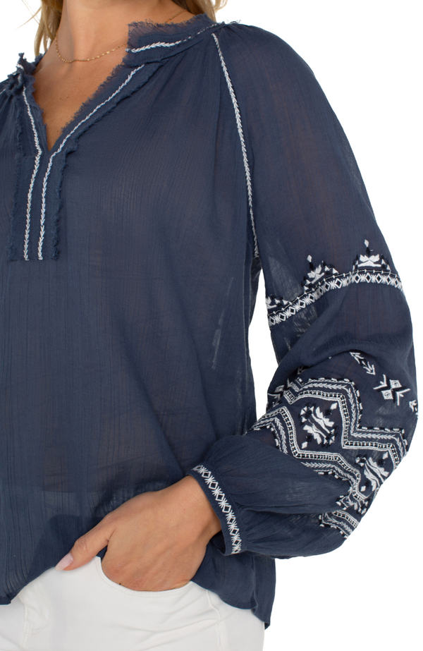 Lightweight Navy Blouse
