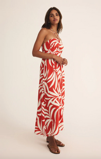 Z Supply Elodi Palm Floral Midi Dress
