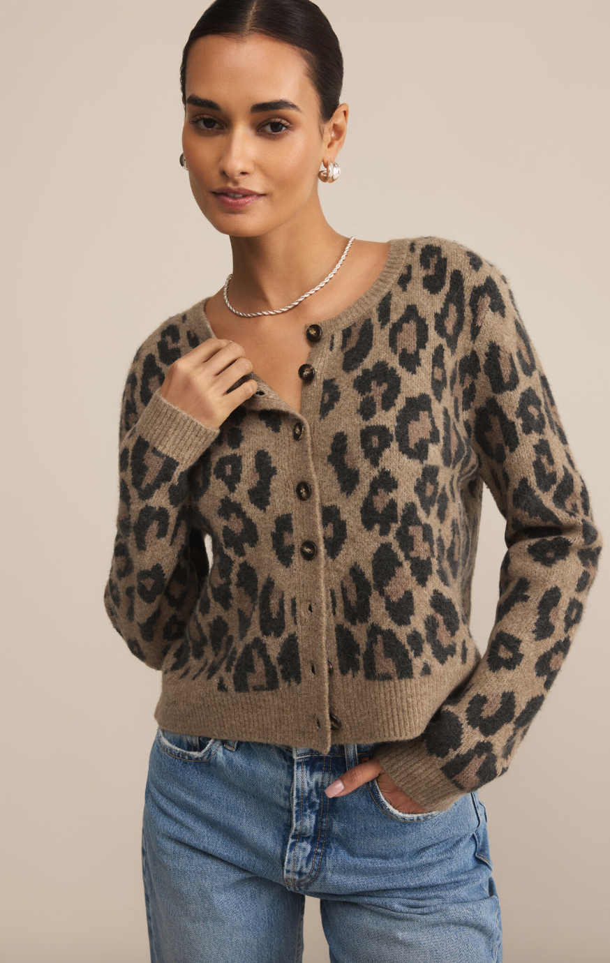 Z Supply Leopard Button Up Cardigan