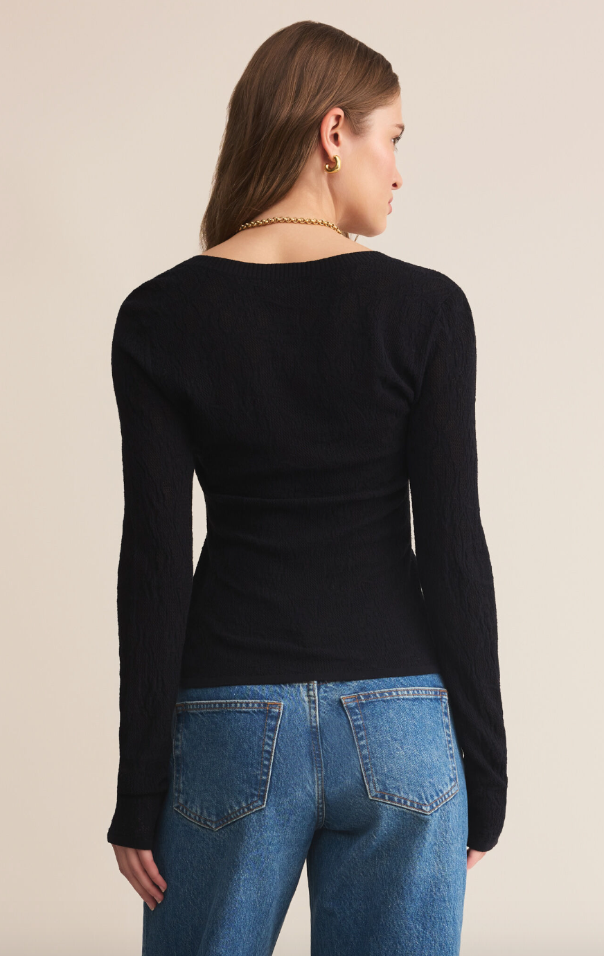 Z Supply Tibi Lace Mesh Sweater