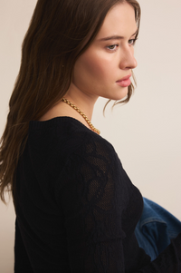 Z Supply Tibi Lace Mesh Sweater
