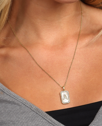 MM Double Sided Initial Tag Necklace