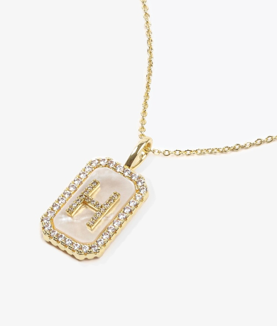 MM Double Sided Initial Tag Necklace