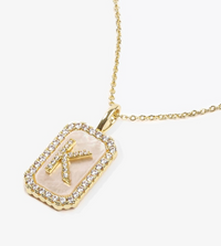 MM Double Sided Initial Tag Necklace