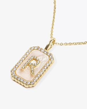 MM Double Sided Initial Tag Necklace