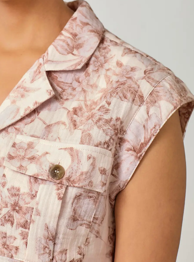 Floral Button up Camp Shirt