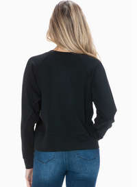 Mixed Media Scuba Top-Black