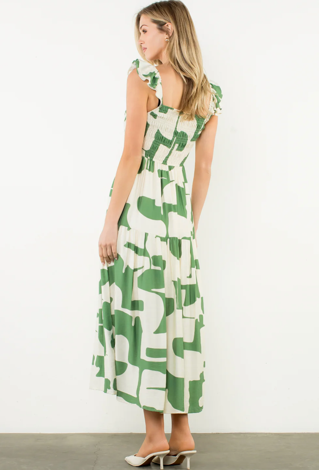 THML Patterned Tiered Maxi Dress