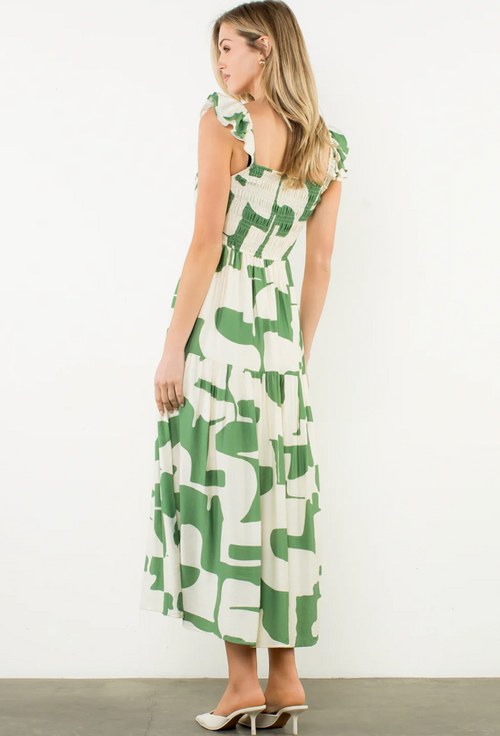 THML Patterned Tiered Maxi Dress