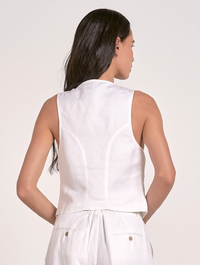 Linen Vest - White