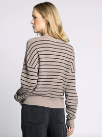 Ely Striped Sweater-Taupe