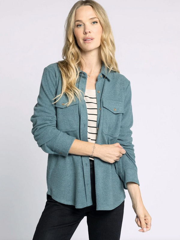 Cassian Shacket Shirt-Spruce