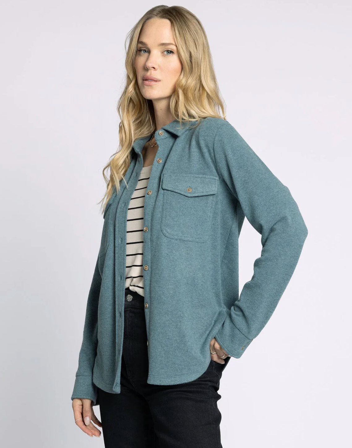 Cassian Shacket Shirt-Spruce