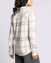 Cassian Plaid Button up-Mauve Tan