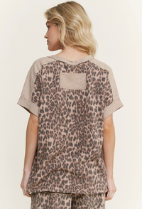Leopard Short Sleeve Sweat Top