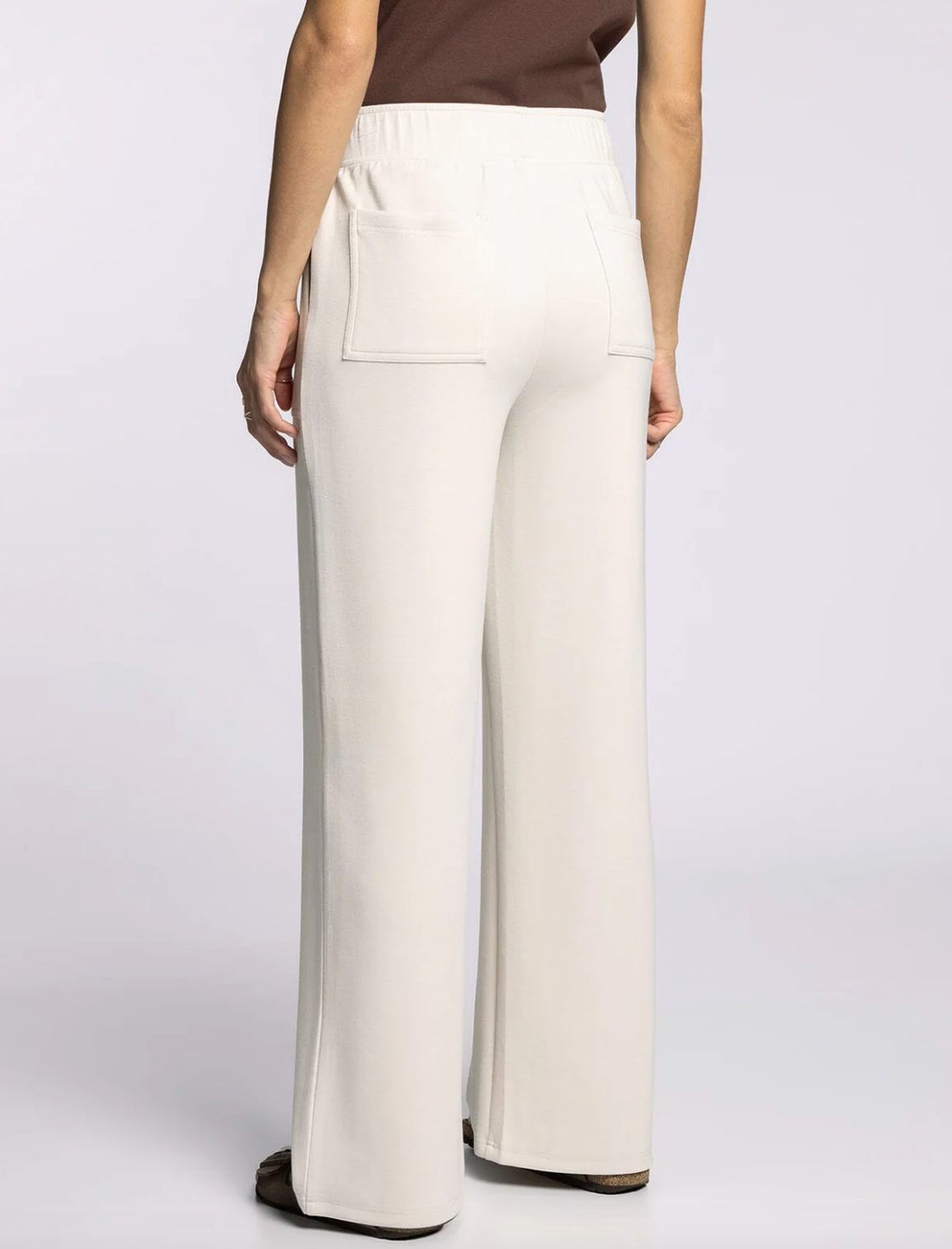Doris Wide Leg Sweats-Cream
