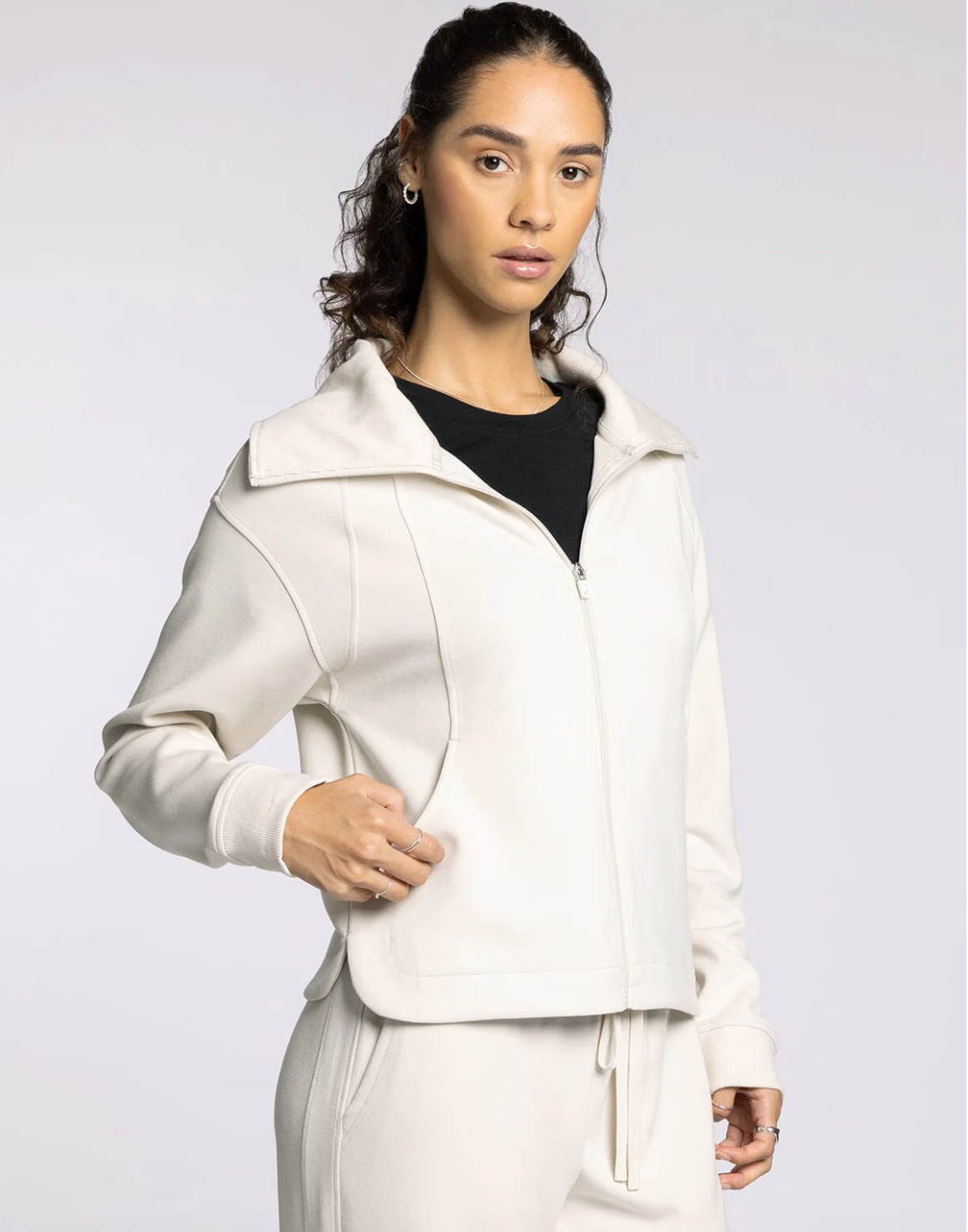 Doris Zip up Jacket-Cream