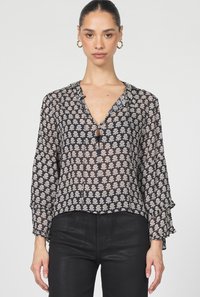 Printed Ruffle Blouse