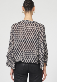 Printed Ruffle Blouse