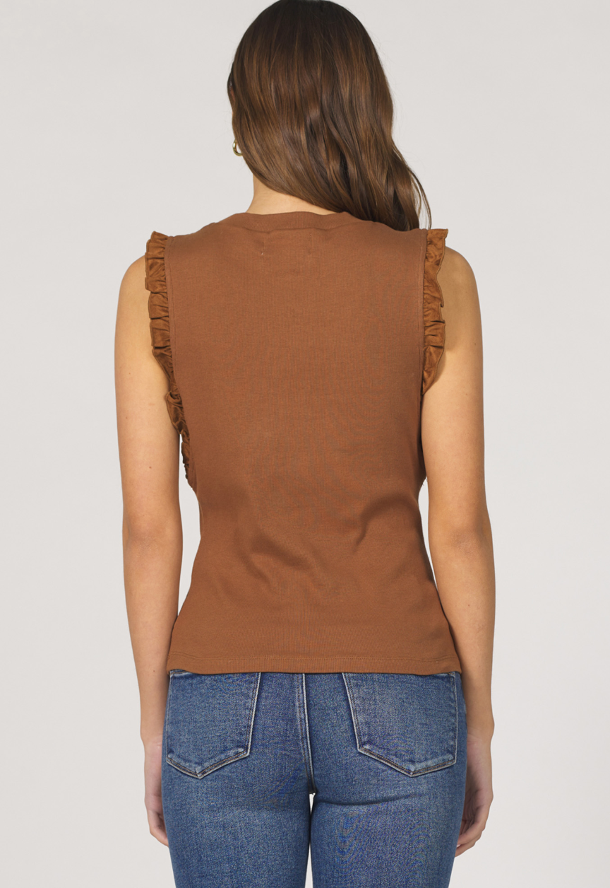 Micro Ruffle Trim Tank
