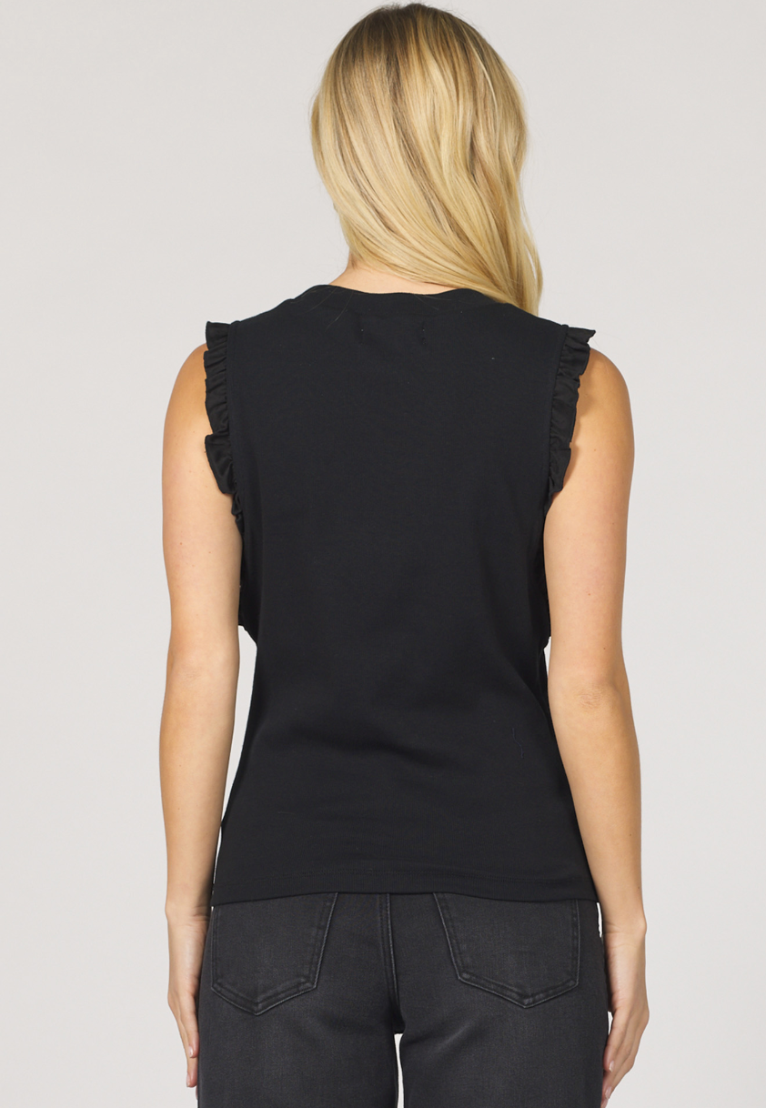 Micro Ruffle Trim Tank