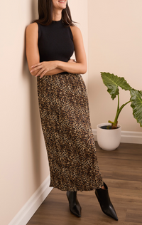 Tribal Sleeveless Twofer Maxi Dress w/Lining-Black