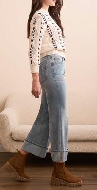Tribal Brooke Palazzo Jeans w/Cuffs