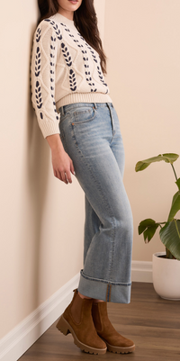 Tribal Brooke Palazzo Jeans w/Cuffs