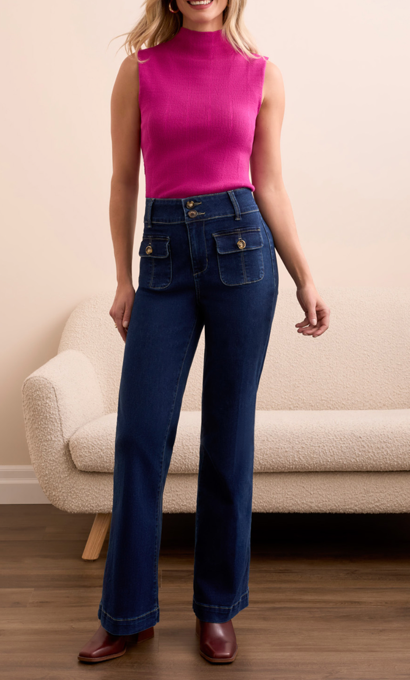 Tribal Brooke Trouser Palazzo w/Front Pockets