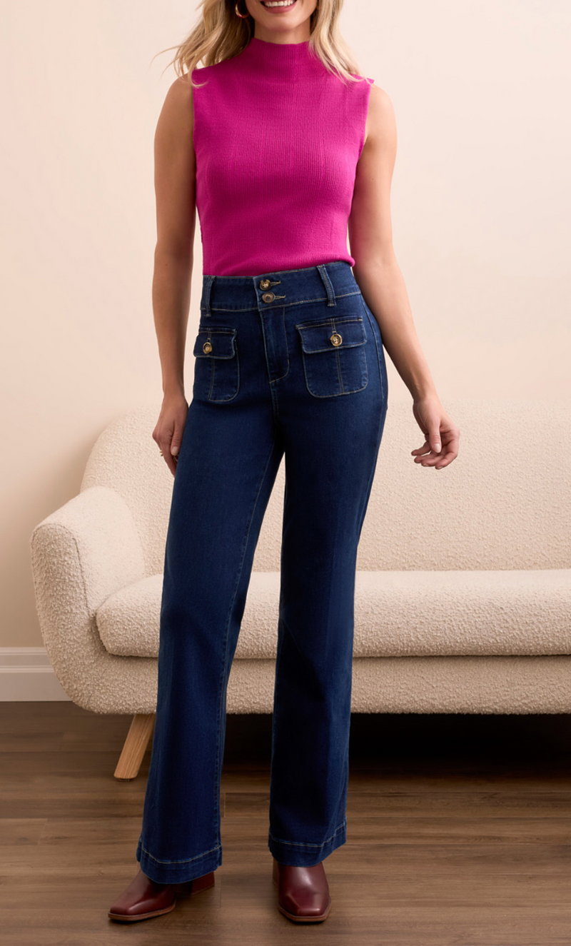 Tribal Brooke Trouser Palazzo w/Front Pockets