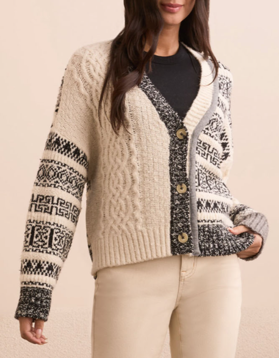 Tribal Button Front Sweater Cardigan