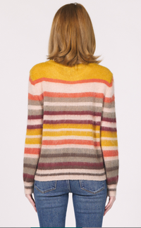 Multi Color Stripe Crew Neck Sweater