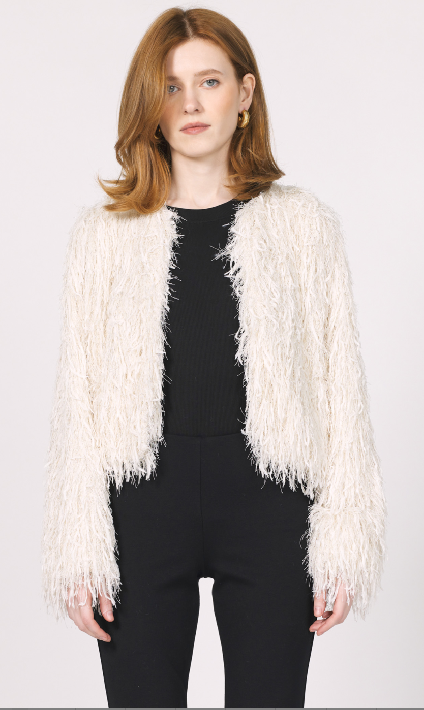 Round Neck Fringe Jacket
