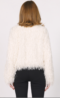 Round Neck Fringe Jacket