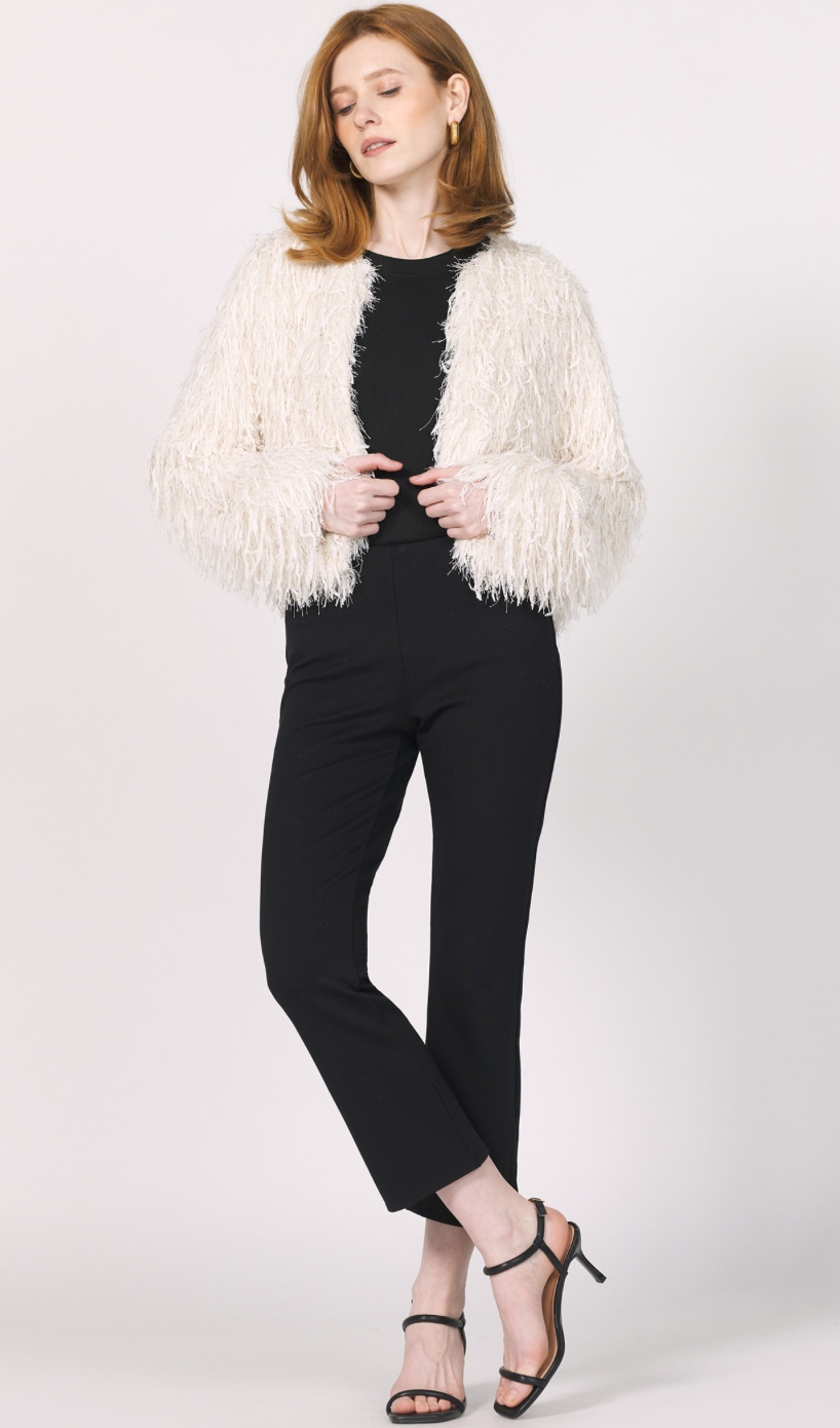 Round Neck Fringe Jacket