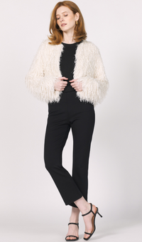 Round Neck Fringe Jacket