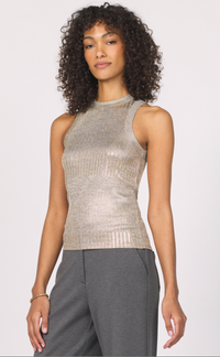 Another Love Rib Metallic Tank