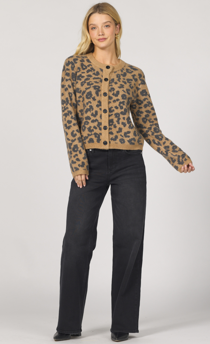 Long Sleeve Leopard Print Sweater