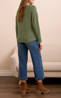 Tribal L/S Notch Collar Top