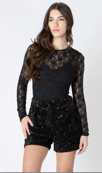 Dex Stretch Lace Top Black