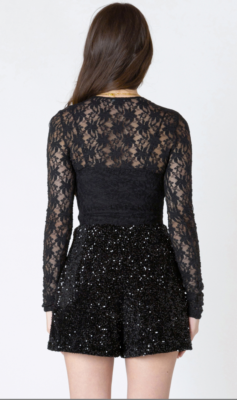 Dex Stretch Lace Top Black