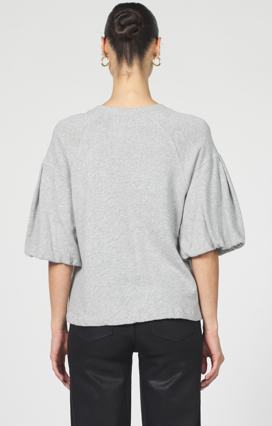 Puff Sleeve Crew Neck Top