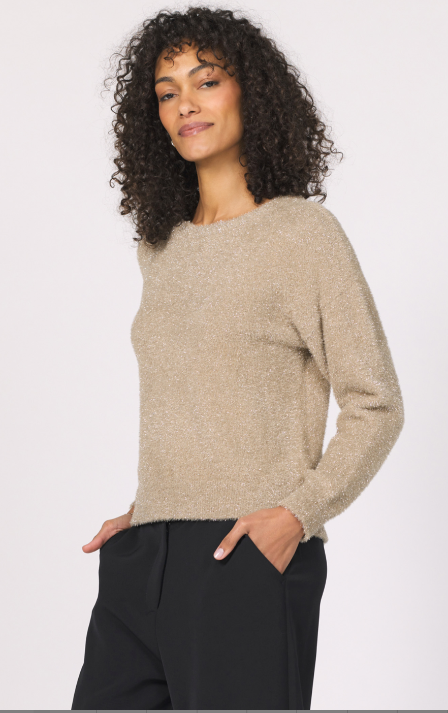Another Love Jaylani Drop Shoulder Metallic Sweater