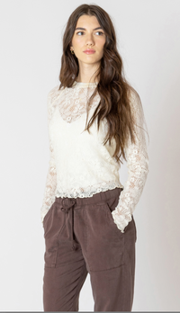 Dex Raw Seam Trim Lace Top