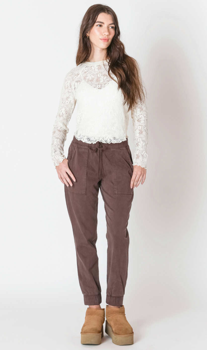 Dex Raw Seam Trim Lace Top
